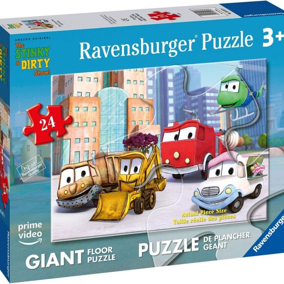 New sealed Ravensburger Floor Puzzle 24 Pc Vehicle Friends-Stinky & Dirty Show - Picture 1 of 13